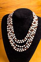 Vintage Collier weiß+kupfer