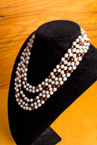 Vintage Collier weiß+kupfer