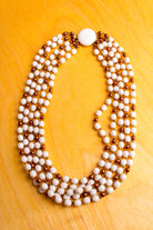 Vintage Collier weiß+kupfer
