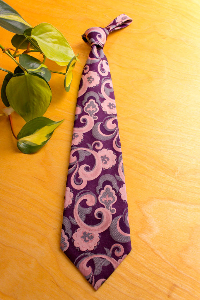 70er Krawatte rosa lila