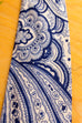 60s Krawatte blau weiß Paisley