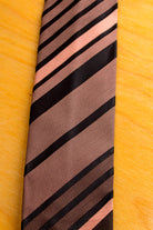 60s Krawatte braun-rosa schmal