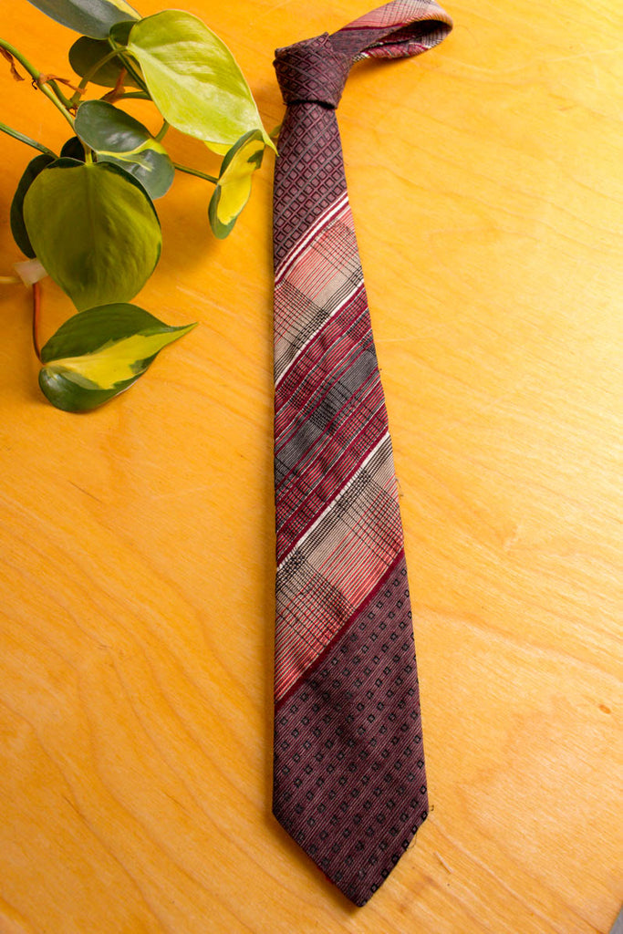60s Krawatte schmal rot-braun Default Title 60er Accessoires braun bunt Dandy Disco Krawatte Rockabilly rot Schlager vintageberlin.de