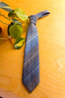 60s Krawatte schmal grau-blau