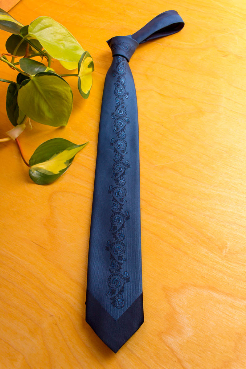 60s Krawatte schmal blau