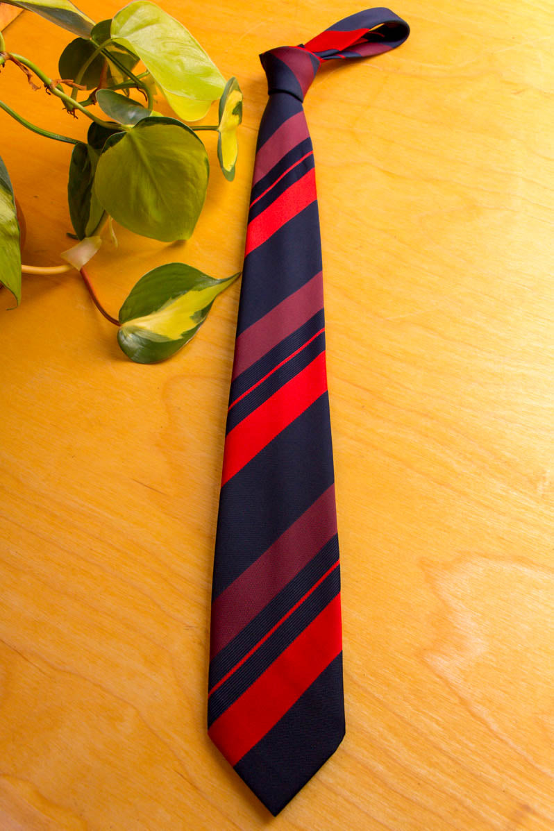 60s Krawatte schmal blau-rot