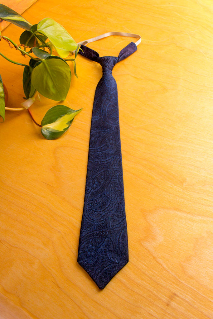 70s Krawatte schmal blau