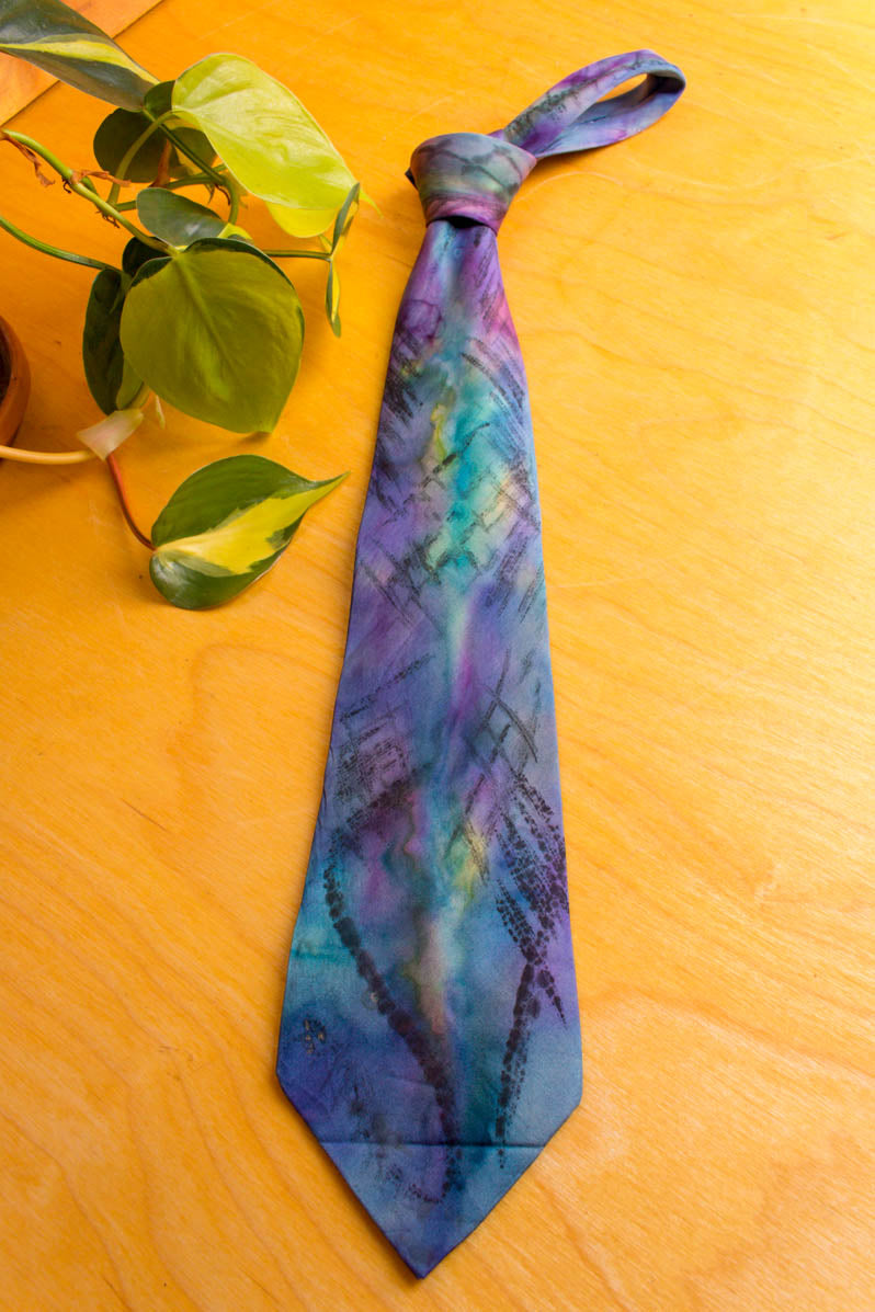 80s Krawatte türkis bunt abstrakt