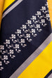 70er Krawatte blau gelb Streifen