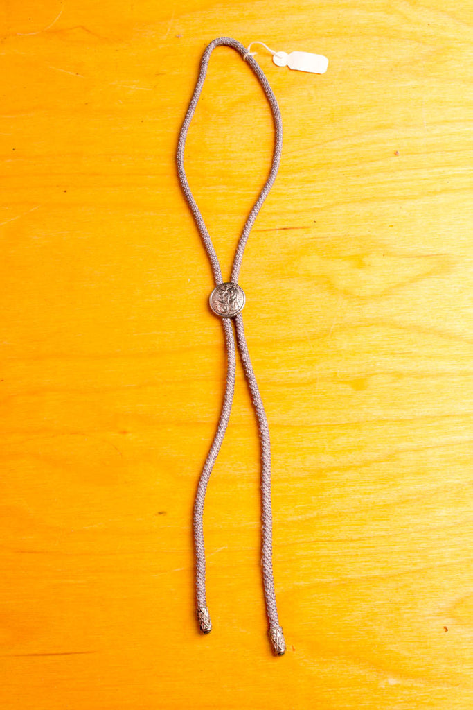Vintage Bolo Tie silber-grau Default Title 70er 80er Accessoires grau Krawatte Rockabilly silber Unisize vintageberlin.de