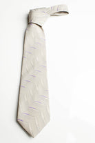 Vintage 70er Schlips silbergrau lila