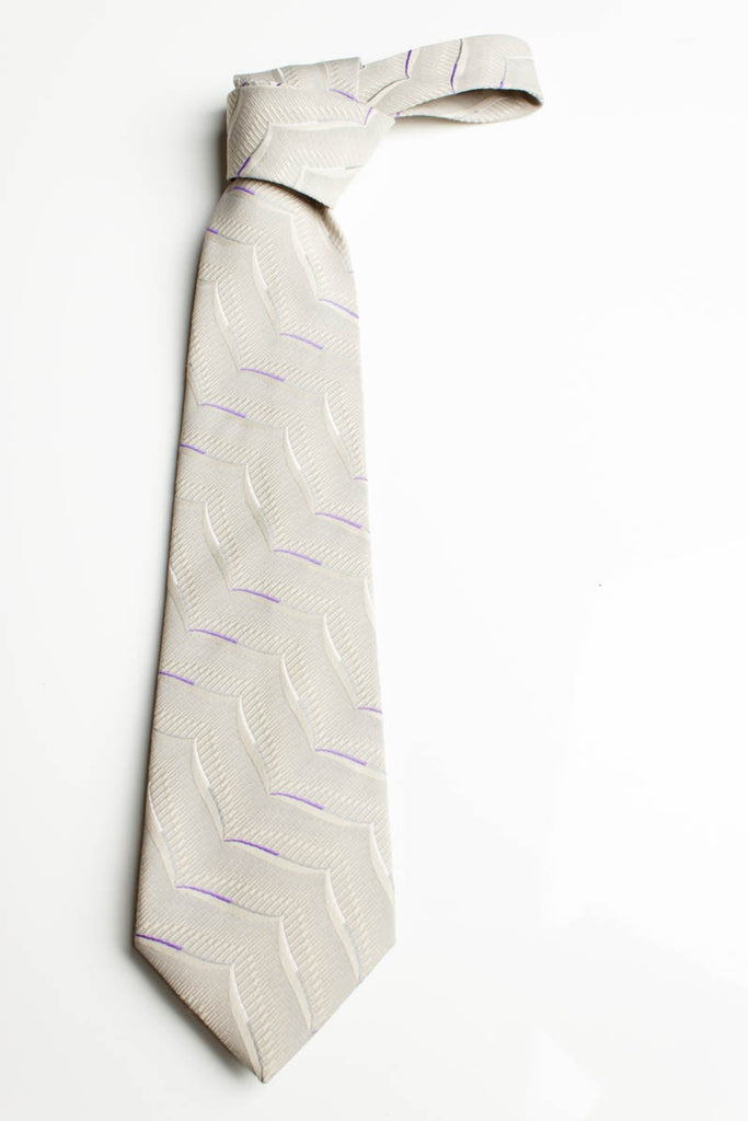 Vintage 70er Schlips silbergrau lila