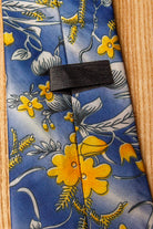 60er Jahre Schlips blau gelb Blumen