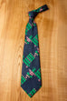 60s Krawatte breit blau rosa grün