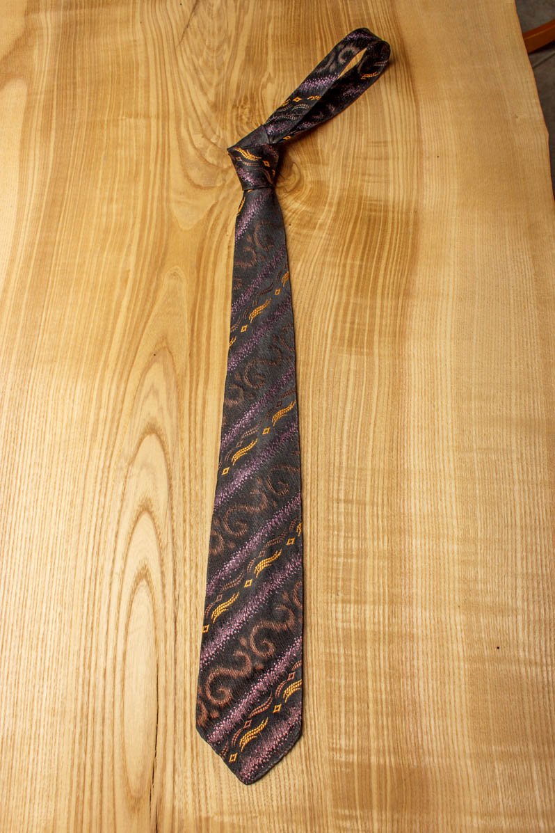 50er Krawatte schmal schwarz lila