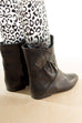 80er Stiefeletten braun Applikation 36 80er Boho braun Disco Frau Rockabilly Sale Schuhe schwarz vintageberlin.de