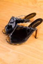 Vintage Lack Clogs schwarz