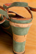 Vintage Keilabsatz Sandalen grün