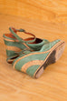 Vintage Keilabsatz Sandalen grün