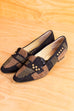 Vintage Ballerina Nieten 36 37 80er 90er Accessoires gold Rockabilly Schuhe schwarz Sekretärin vintageberlin.de