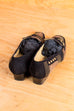 Vintage Ballerina Nieten 36 37 80er 90er Accessoires gold Rockabilly Schuhe schwarz Sekretärin vintageberlin.de