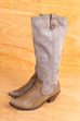 Vintage Slouch Stiefel Leder Default Title 38 90er Frau grau Rockabilly Schuhe vintageberlin.de