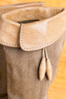 Vintage Stiefel schilf Leder 39 80er beige Boho braun Disco Frau grün Rockabilly Schuhe Special vintageberlin.de