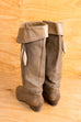 Vintage Stiefel schilf Leder 39 80er beige Boho braun Disco Frau grün Rockabilly Schuhe Special vintageberlin.de