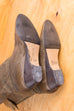 Vintage Stiefel schilf Leder 39 80er beige Boho braun Disco Frau grün Rockabilly Schuhe Special vintageberlin.de