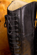 Vintage Leder Stiefel schwarz flach
