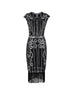 20er Jahre Charleston Kleid schwarz silber