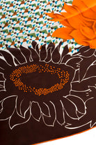Vintage Tuch braun Blumen Seide