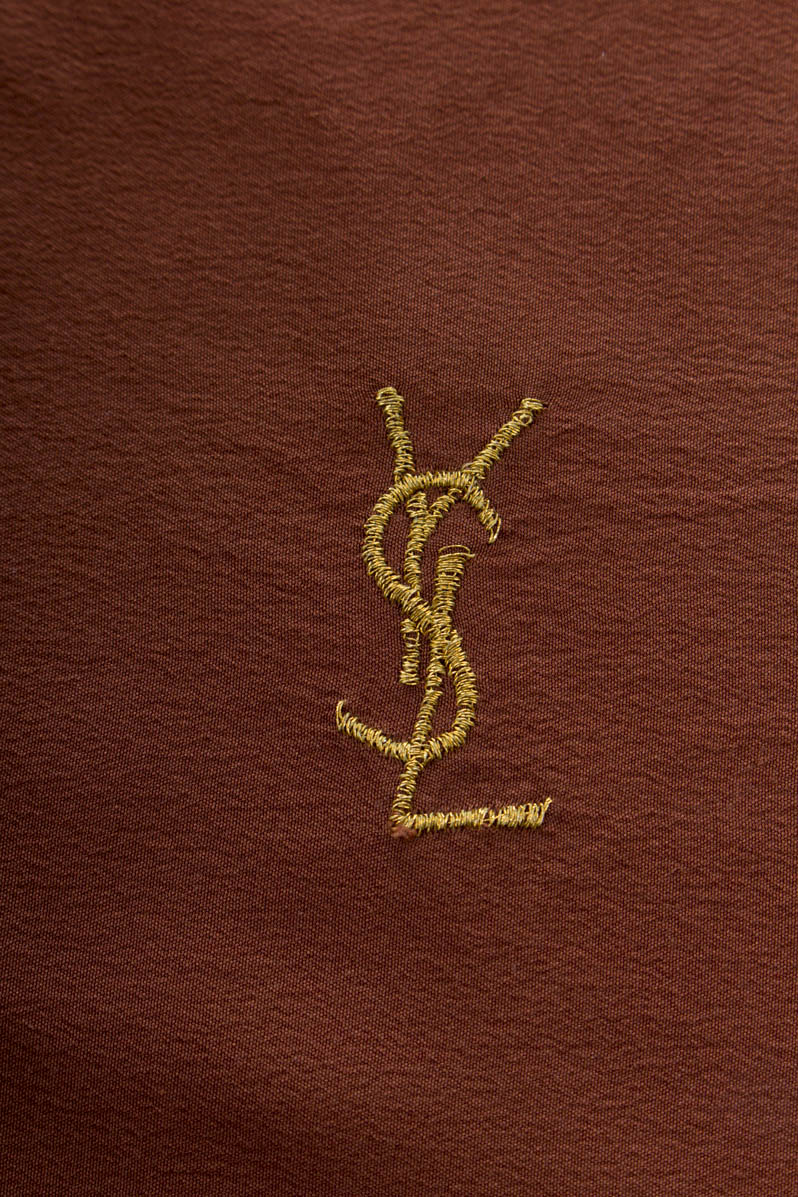 Vintage YSL Tuch braun gold Seide