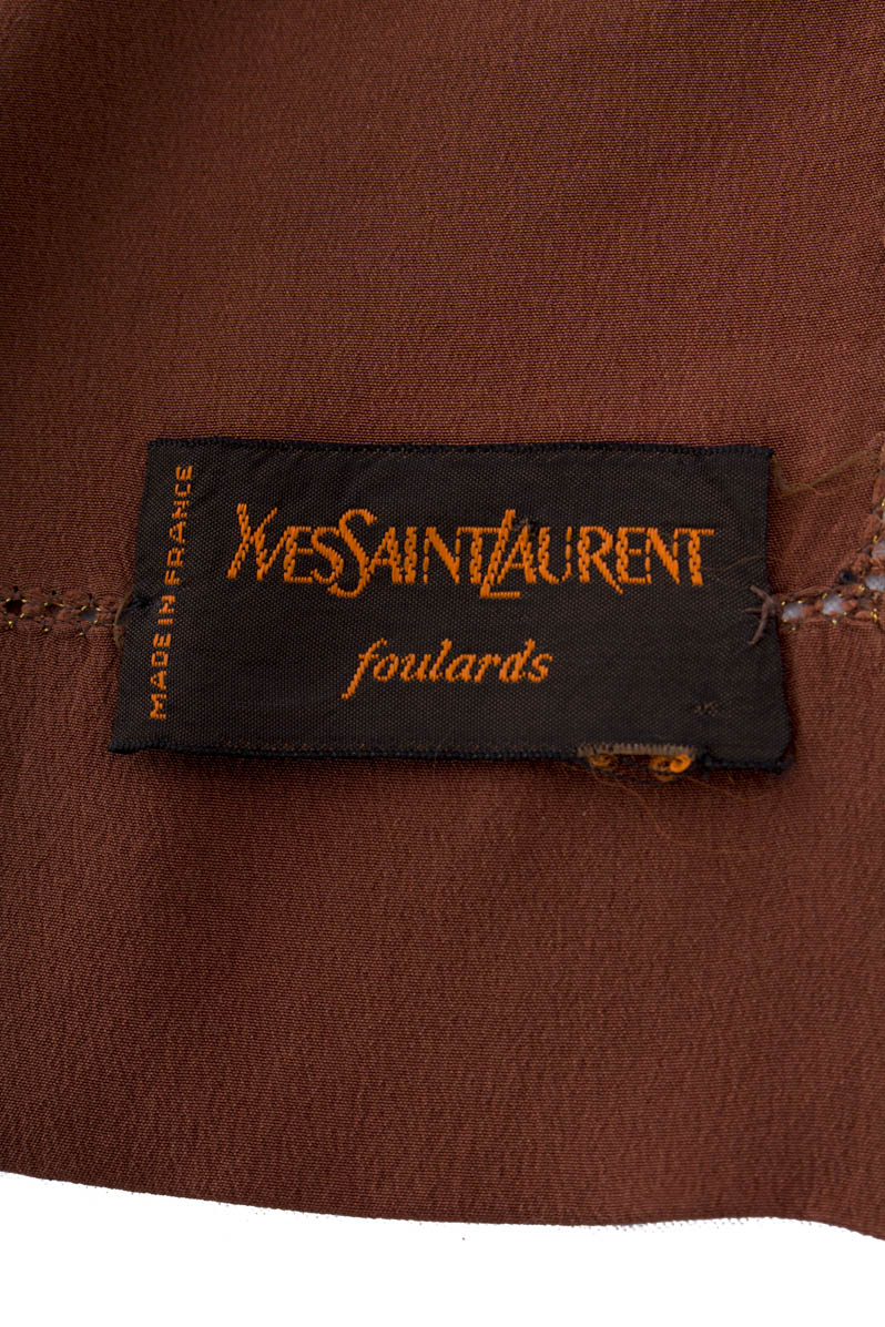 Vintage YSL Tuch braun gold Seide