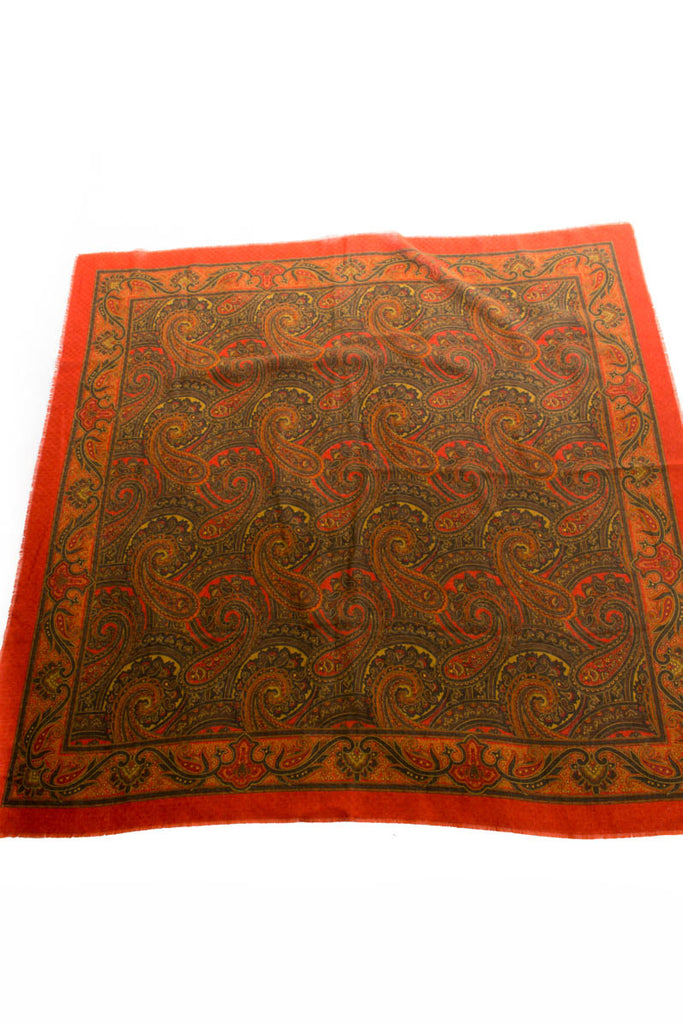 großes Tuch terracotta Muster 70er 80er Accessoires Boho braun bunt Hippie Rockabilly rot Sekretärin Tuch Unisize vintageberlin.de