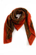großes Tuch terracotta Muster 70er 80er Accessoires Boho braun bunt Hippie Rockabilly rot Sekretärin Tuch Unisize vintageberlin.de