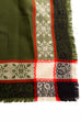 Folklore Tuch grün Fransen 70er 80er Accessoires Boho braun bunt grün Hippie Rockabilly Sekretärin Tuch Unisize vintageberlin.de