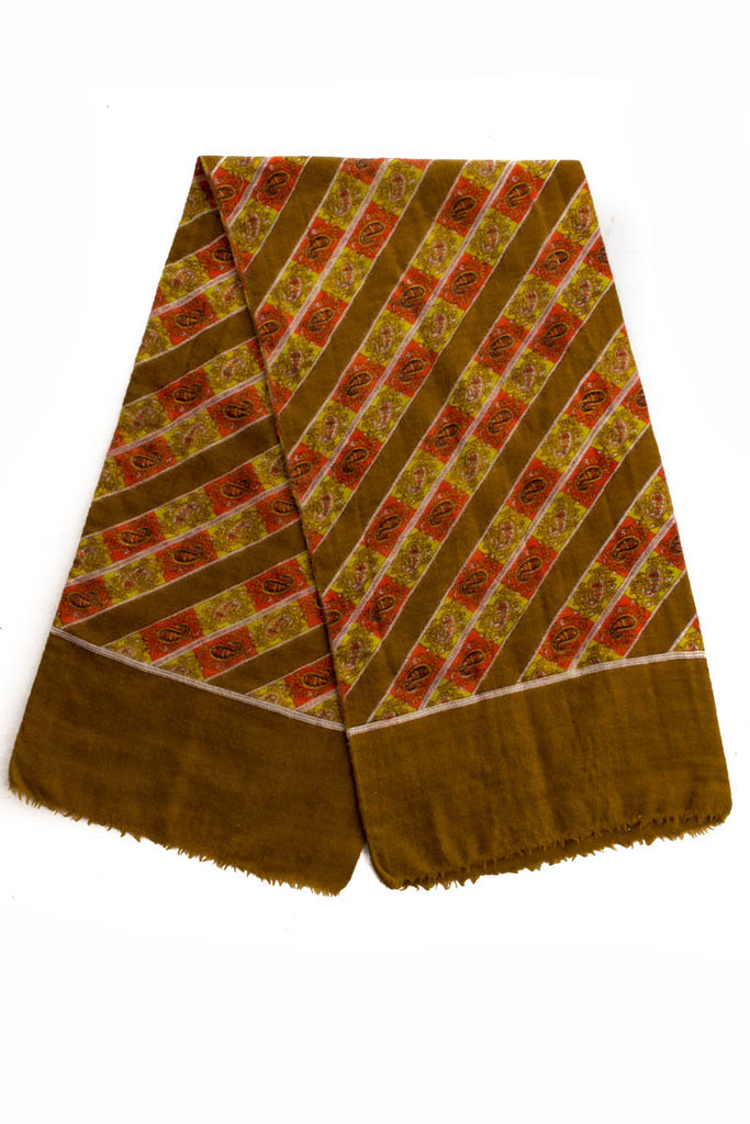 Vintage Tuch Schal khaki Wolle