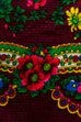 Vintage Tuch weinrot bunt Glitzer